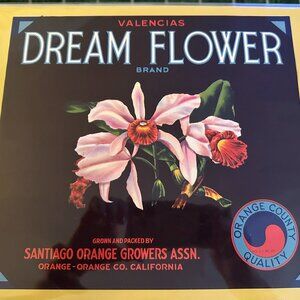 Authentic Citrus Farm Crate Label Dream Flower